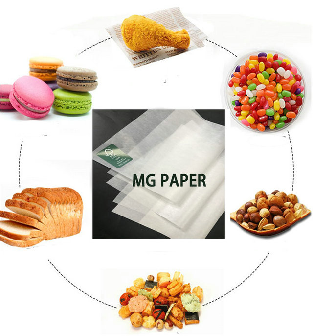 Feuchtigkeitsfeste 45/weiße Kraftpapier-Rolle 50 Gramm MGs für die Nahrungsmittelverpackung