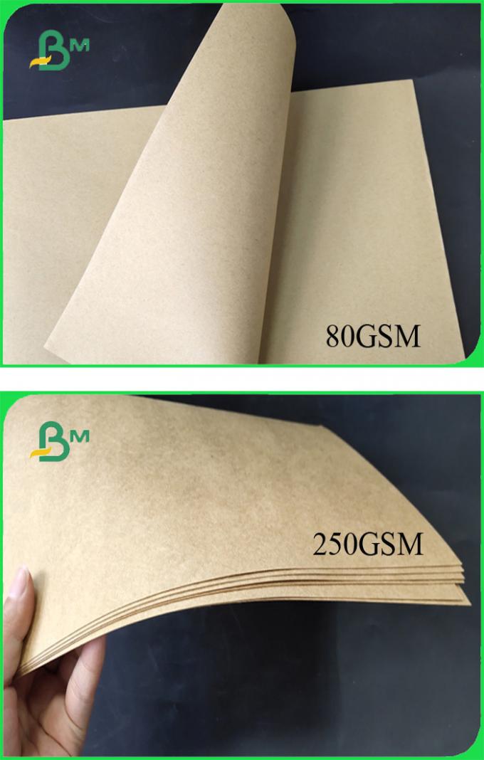 Natürliches Brown Kraftpapier Rolls FSC 80g 250gsm 350gsm Farbumweltfreundlich