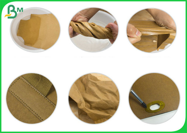 0.55mm harte Struktur waschbares Kraftpapier-Gewebe für die Handtaschen materiell