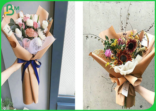 SGS bestätigte Rollen-Brown-Kraftpapier 70g 80g für Blumen-Paket