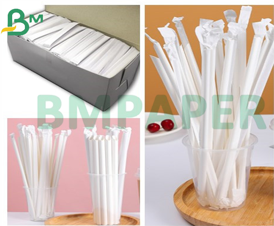 weißer Straw Wrapping Paper Bobin For Satz-Plastikstrohe 28gsm 27mm 29mm