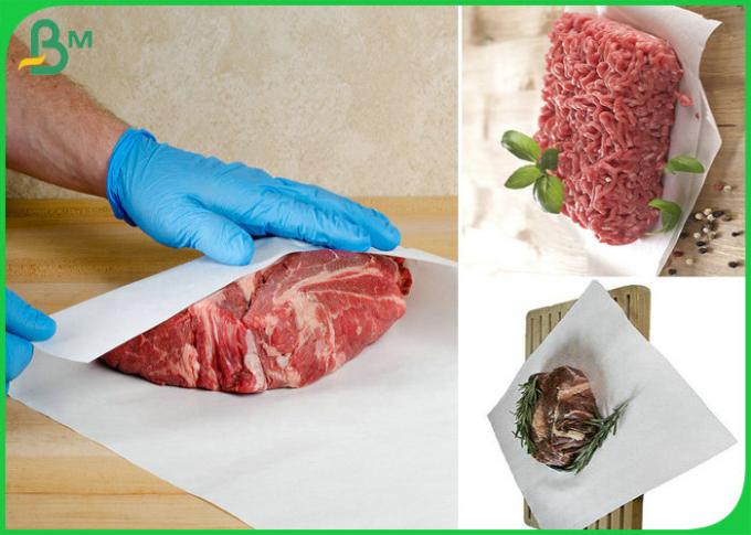 Reines natürliches PET 70gsm + 10g beschichtete weißes Metzger-Papier für die Verpackung des Fleisches