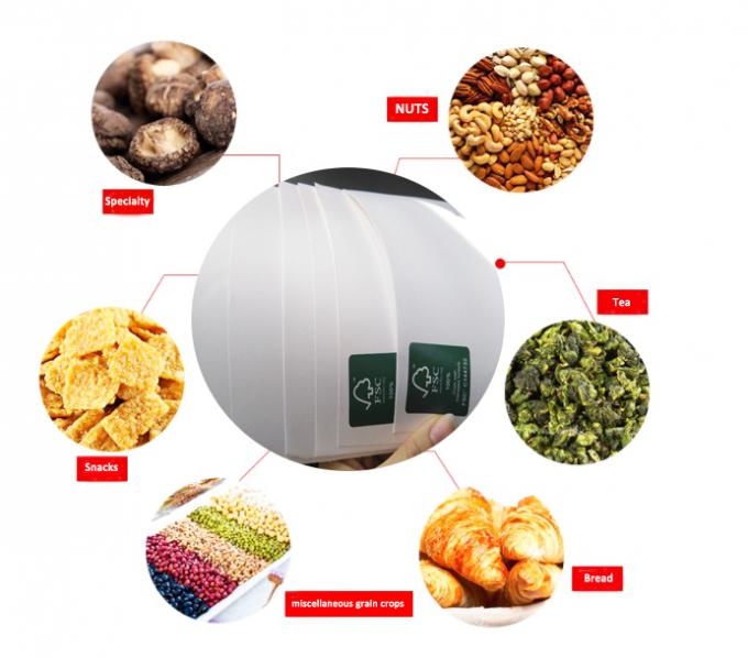 Recyclebare fettdichte weiße Rollenbäckerei-Lebensmittelgeschäft-Taschen des Kraftpapier-120gsm