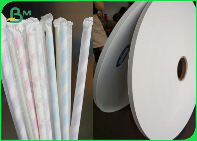 Massen-Straw Pipe Wrapping Paper Plain weißes 24gsm 28gsm 32mm Rolls