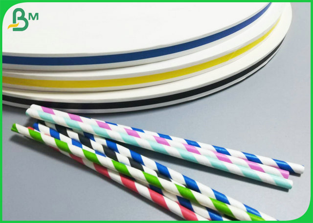 15mm Juice Straw Paper Reels Color Stripes Nahrungsmittelgrad genehmigt für das Trinken