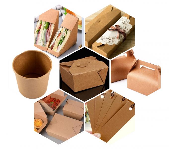 Nehmen Sie einpackt heraus 300gsm ungebleichtes Papier Kraftpapiers Brown für Nahrungsmittelbehälter