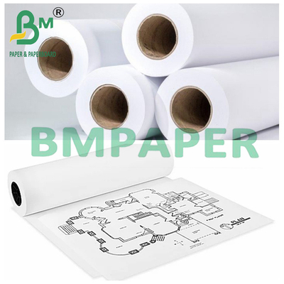 2 Zoll Kern Weiß Plotter Papier Roll für die technische Planung 24 &quot;x 50 Yards 80gsm
