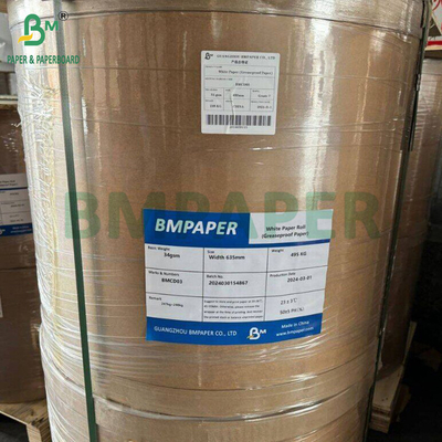 35 gm 38 gm Lebensmittelverpackung Weißes fettdichtes Papier für Sandwich-Kit 7 635 mm