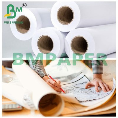 Helle weiße Plotter-Bond-Papier für den CAD-Druck 36" x 150ft 20LB auf 2" Kern