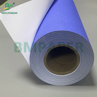 80gm Lilablaues digitales Papier CAD Plotter Rollen eine Seite Weiß 610mm X 50m 2 Zoll Kern