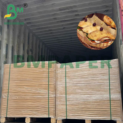 30/35/38gr Umweltfreundliches braunes Sandwich-Verpackungspapier für Takeaway-Boxen