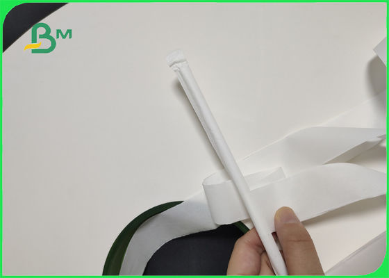 Biologisch abbaubares, von der FDA zugelassenes 32mm 44mm 24 26 28gsm Lebensmittelstrohverpackungspapier für Trinkstroh